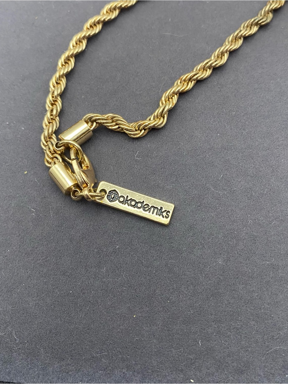 Akademiks Gold Cross Pendant Rope Chain Necklace - Picture 5 of 8